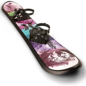 Hurley 48" Printed Beginner Snowboard W/ Premium Bindings Mix Colour Mountain(17